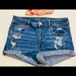 Distressed Jean shorts